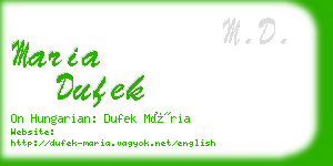 maria dufek business card